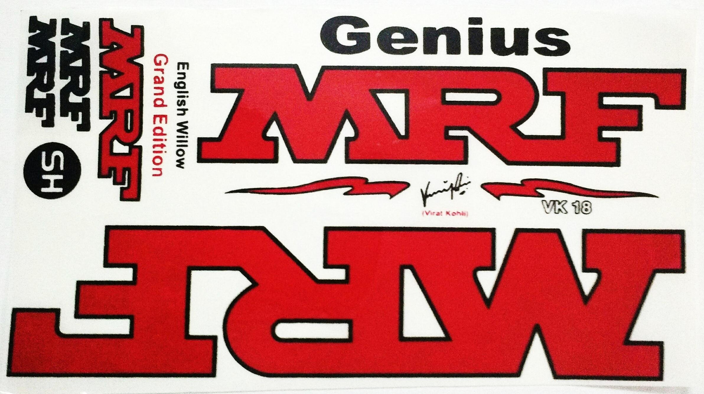 A K MRF Genius Cricket Bat Sticker Virat Kohli Grand Edition