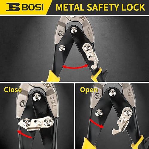 Miniatura 19 de Tijeras de hojalata de aviación de 10 pulgadas, corte derecho, cortador de chapa de alta resistencia, tijeras de corte de chapa de metal de acero al