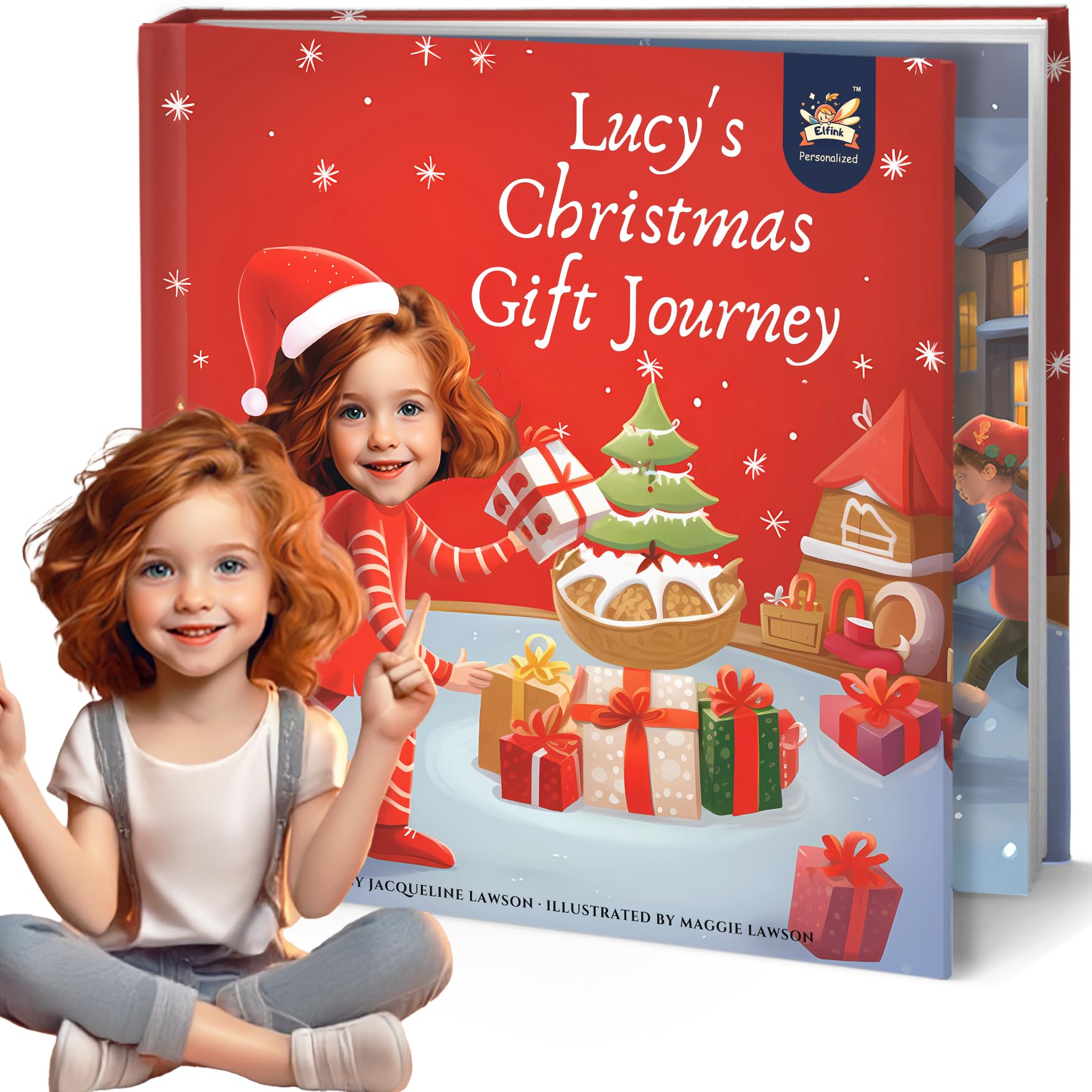Personalized Children Story Books - Christmas Gift Journey - Customized Name & Photo - Baby Gifts - Children Bedtime Story - Elfink (Soft Cover)