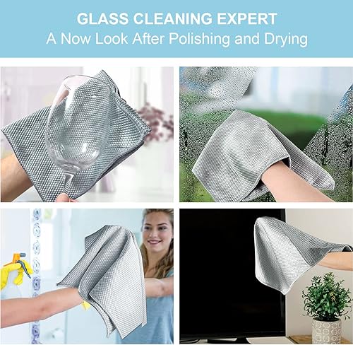 Miniatura 7 de Niveaya 20 paños de limpieza milagrosos sin rayas, paños multifuncionales reutilizables sin pelusas, paño de limpieza de vidrio a nanoescala