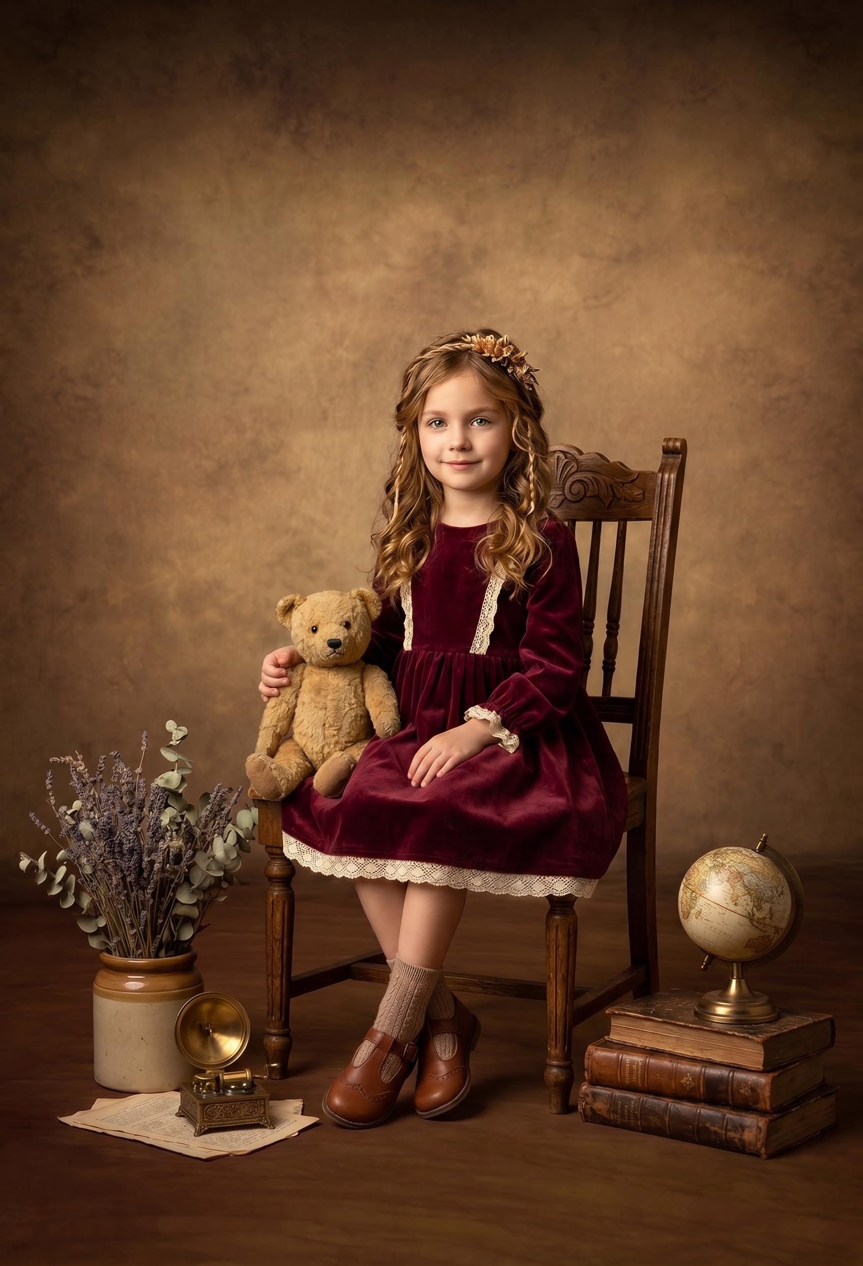Kate Background Smoky Brown Photo Studio Backdrop 2 * 3m/6.5 * 10ft Textured Microfiber Ritratto Fotografia Backdrop Watery Ripple Brown Floor Photo Backdrop per la riunione di famiglia Newborn