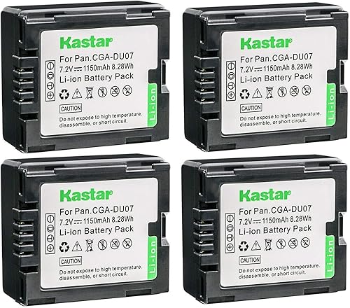 Miniatura 6 de Kastar Paquete de 2 baterías de repuesto para Panasonic VDR-D100, VDR-D105, VDR-D150, VDR-D158, VDR-D160, Panasonic CGADU06, CGRDU06, CGADU07,