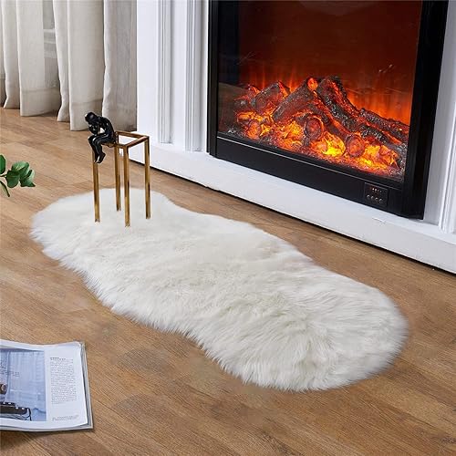 Miniatura 17 de Latepis - Tapete de cuero sintético, esponjoso, pelo largo, de 5 x 8 pies, color blanco, para la sala, dormitorio, sala de juegos o habitación del