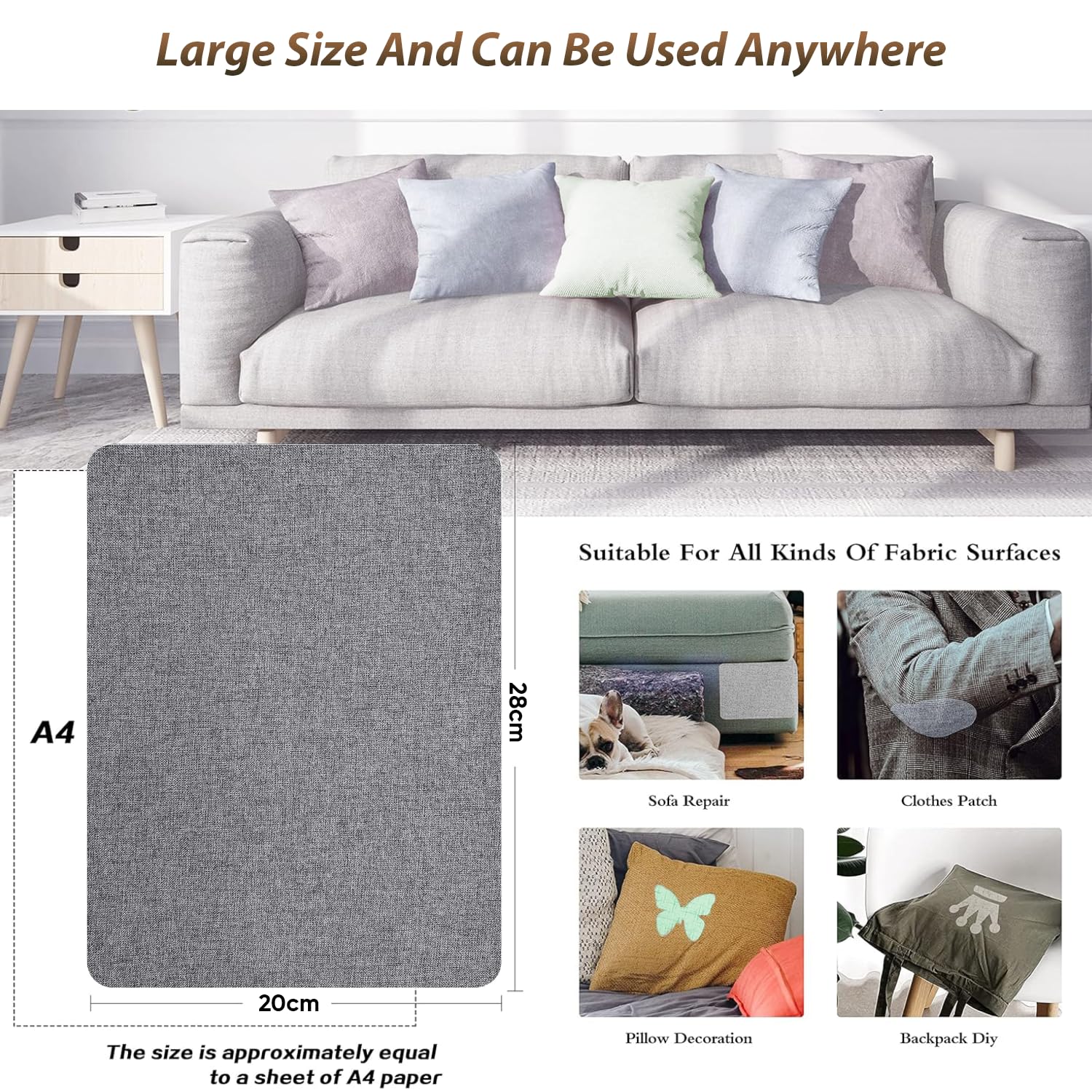 Rouleau Adhésif Réparation Cuir PU 50 X 137 Cm Noir Pour Canapés Sièges Auto Sacs Vestes Meubles