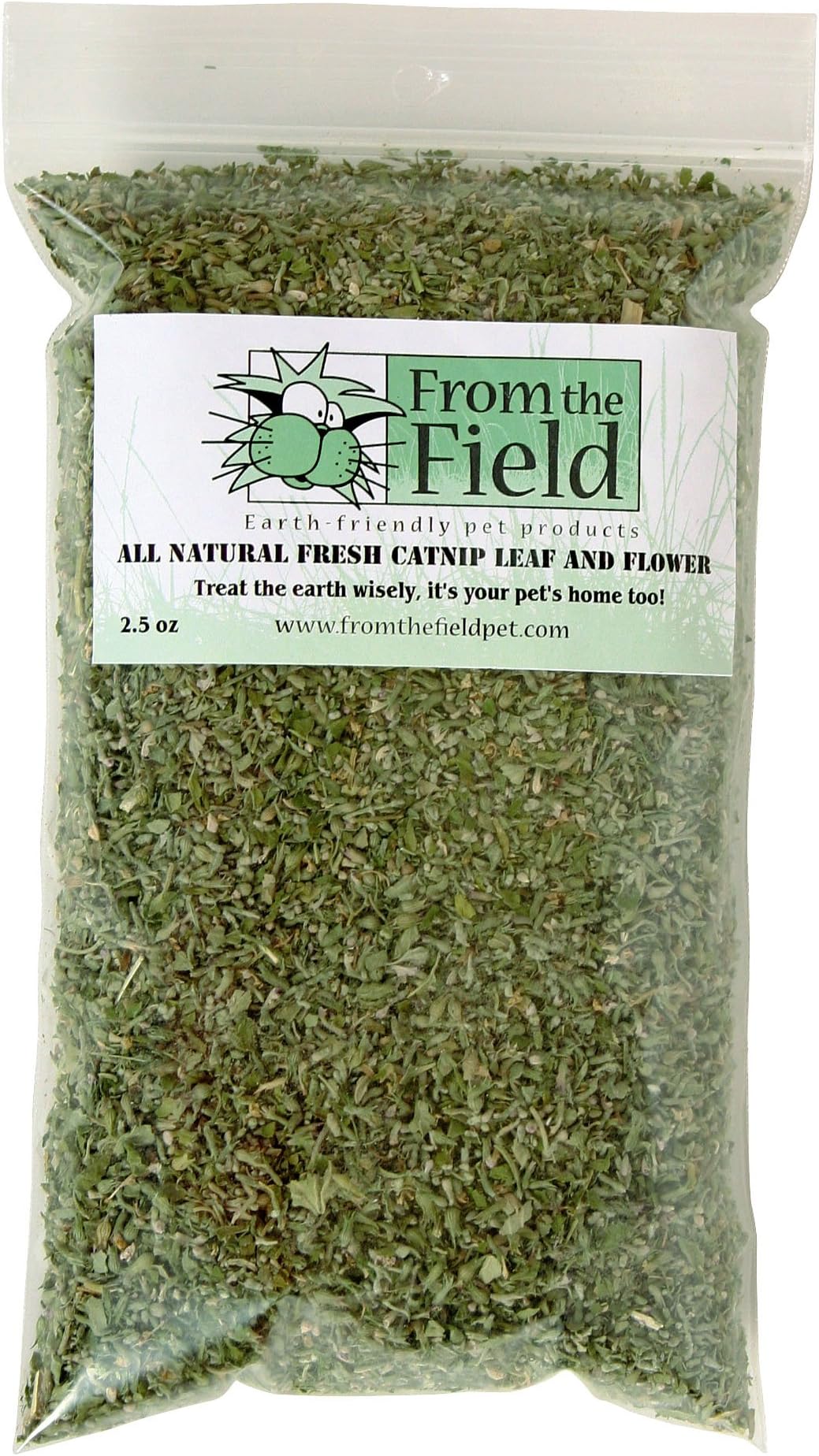 2.5 oz Organic Catnip Leaf and Flower | Fresh USA-Grown Catnip for Cats & Kittens | Resealable Bag for Potency & Long-Lasting Play | Safe Natural Cat Treat for Toys & Scratching Posts