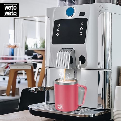 Miniatura 5 de WETOWETO Taza de café de 14 onzas taza de campamento aislada al vacío con tapa taza de viaje de acero inoxidable de doble pared termo de café para