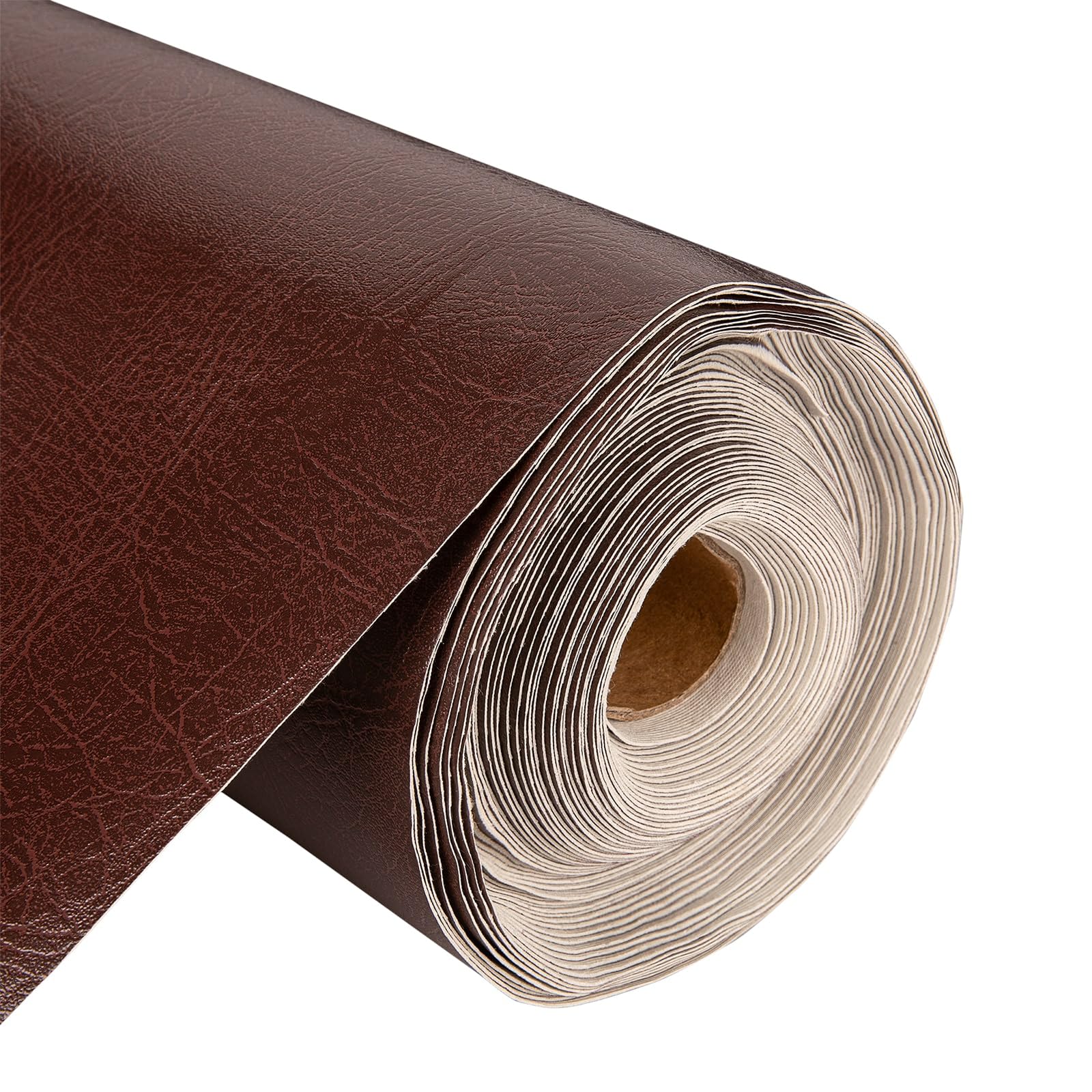 Vinyl Leatherette Fabric, Fire Retardant, Waterproof Upholstery Material, Faux Leather Sheets for Chairs, Bookbinding, 55 Inch Wide, Brown Fabric, 5 Metre