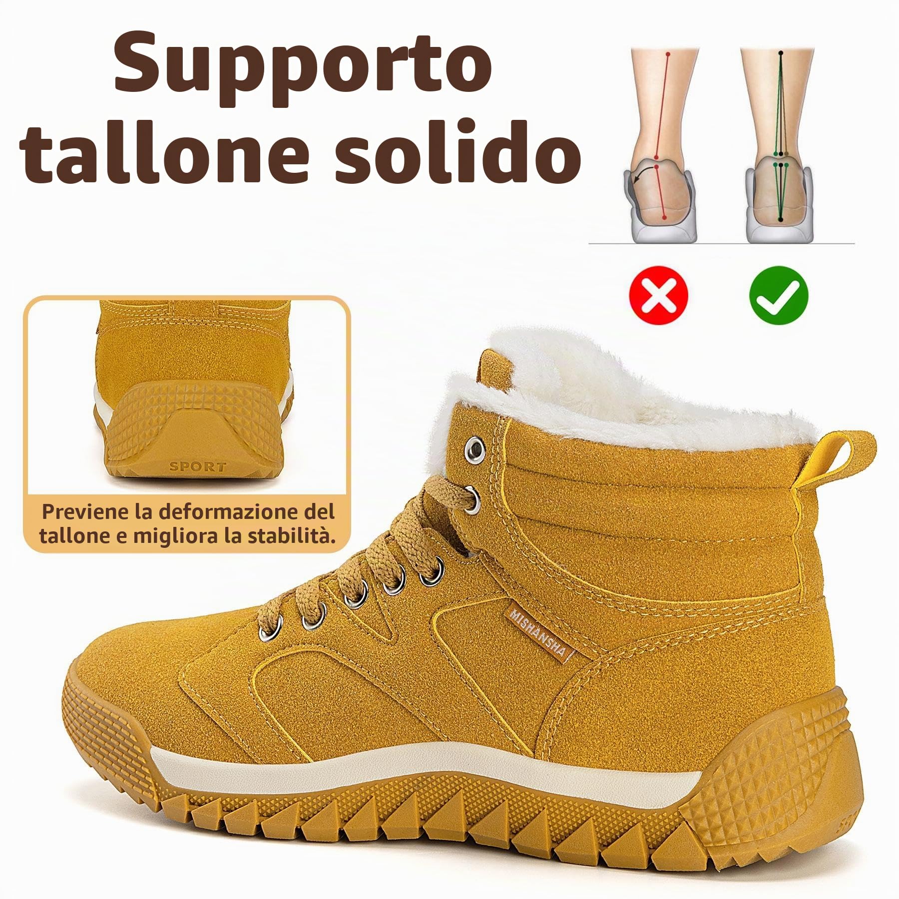 Mishansha Stivali da Invernali per Uomo Donna Caldi Antiscivolo Scarpe da Neve Taglia 36-48 EU
