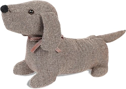 Vista 17 de Lindo tope de puerta decorativo para el hogar y la oficina, topes de puerta de piso, protectores de pared pesados de tela con peso animal, gato café