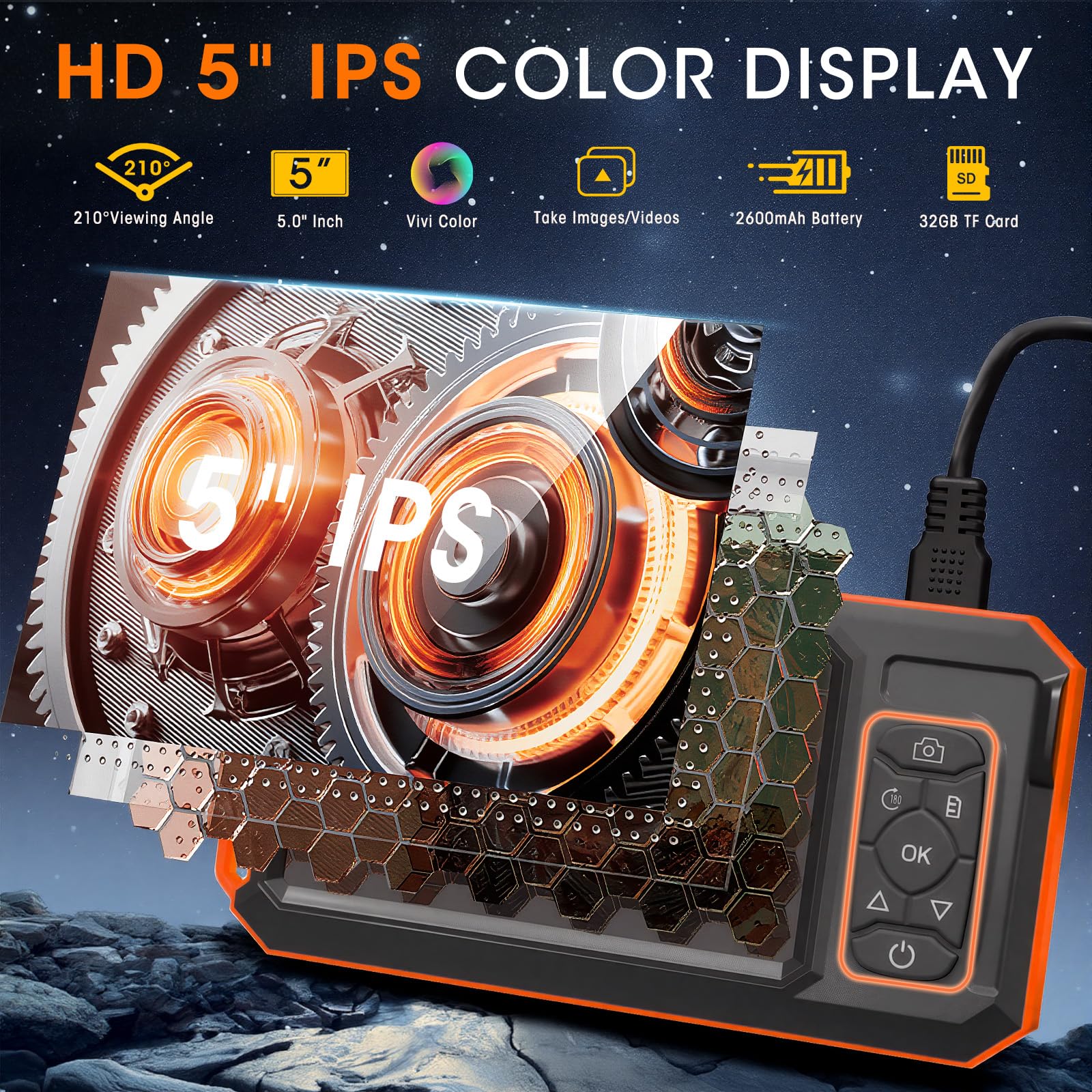 Endoscope Camera with Light, Inspection Camera for Sewer Pipe Automotive — Amazon image 4