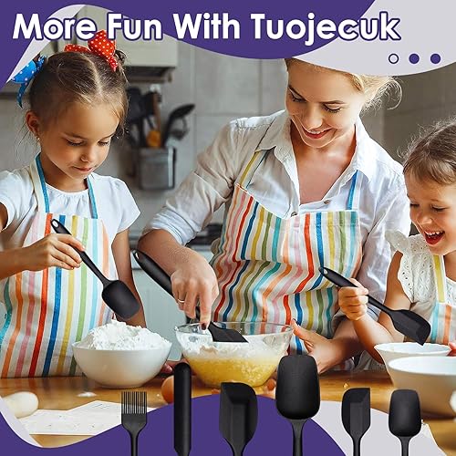 Miniatura 7 de Juego de espátulas de silicona, 6 espátulas resistentes al calor para cocinar, juego de espátulas de goma de silicona de grado alimenticio para