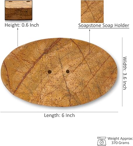 Miniatura 4 de Jabonera de piedra natural - Bandeja de jabón, estuche de accesorios de baño - jabonera para jabón de ducha caja de barra - Hashcart