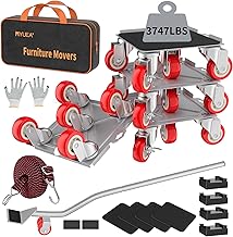 Furniture Dolly,Furniture Movers with 5 Wheels,Carbon Steel Panel Heavy Duty Dolly,Furniture Lifter with 5 360° Rotatable Rubber Universal Wheels,Maximum Load 3747 LBS(Oversize)