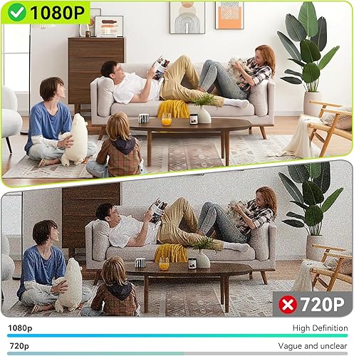 Miniatura 3 de Cámara de seguridad WiFi inteligente para el hogar, cámara oculta Full HD de 1080P, detector de humo de doble lente, con detección de movimiento,