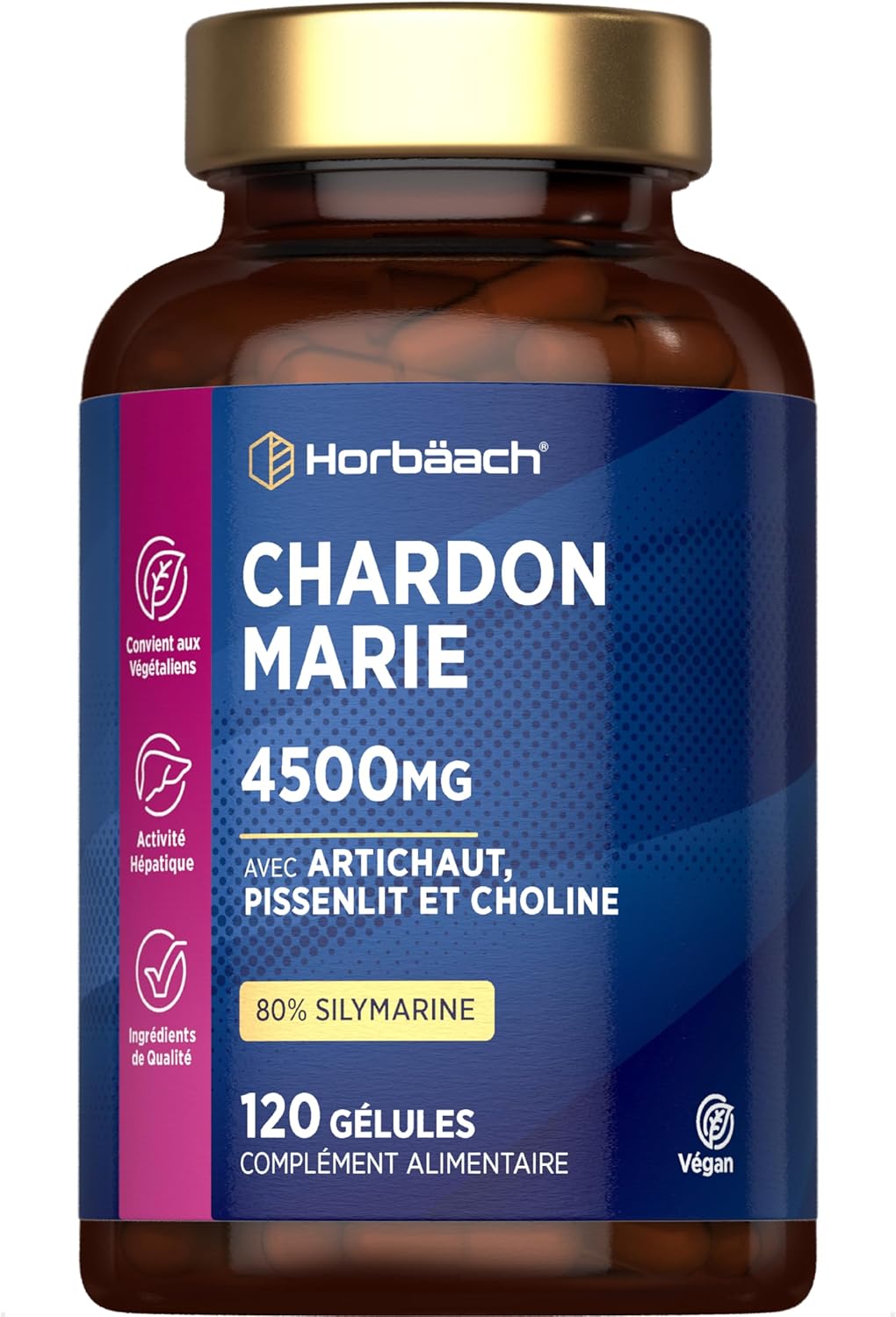 Milk Thistle Capsules 4500mg | 80% Silymarin | 120 Capsules | Milk Thistle, Dandelion and Artichoke Complex | Dietary Supplement with Choline | Milk Thistle Complex | by Horbaach Milk Thistle Capsules 4500mg | 80% Silymarin | 120 Capsules | Milk Thistle, Dandelion and Artichoke Complex | Dietary Supplement with Choline | Milk Thistle Complex | by Horbaach