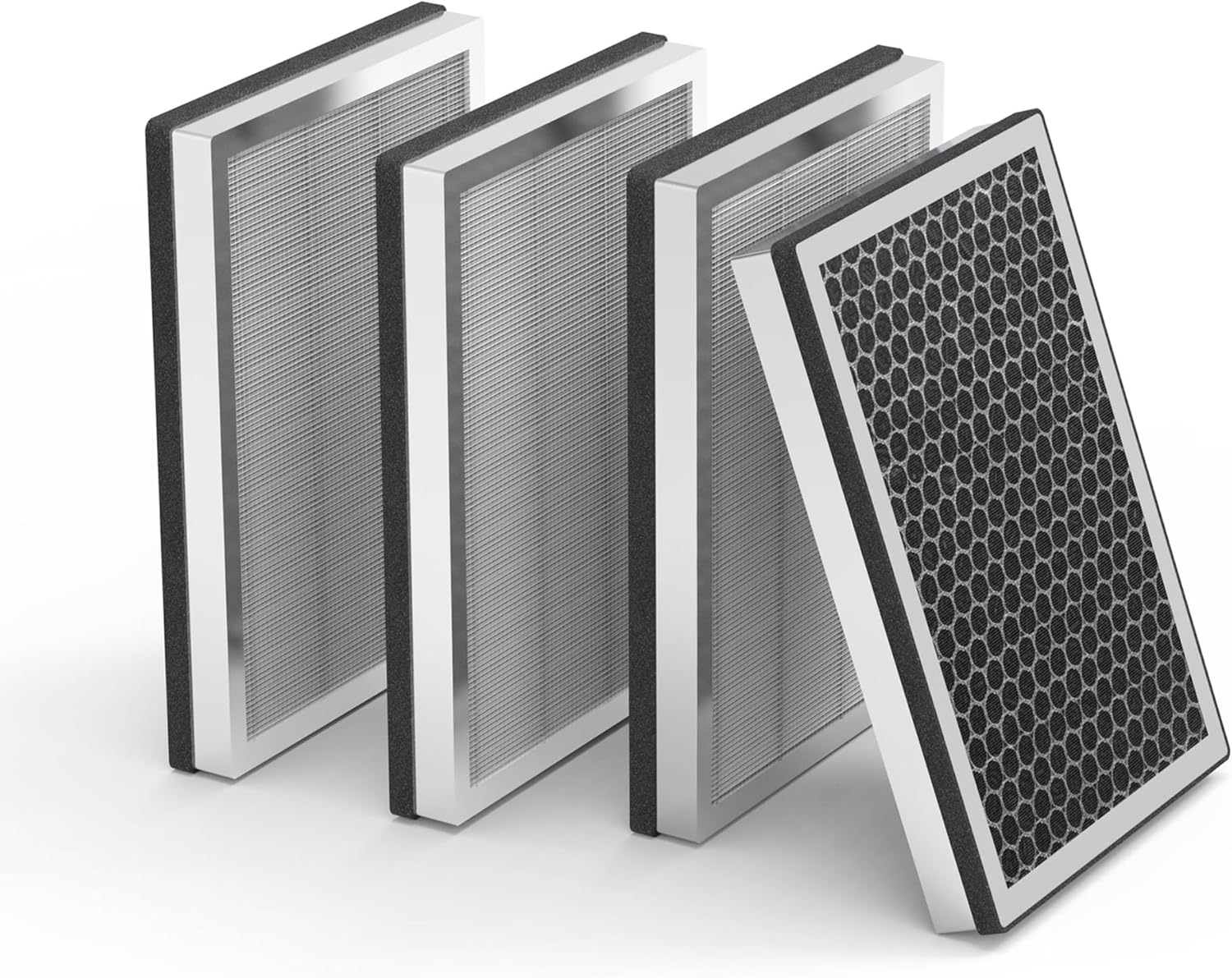 JF260 Replacement Filter Compatible with JF260 JF260S Air Purifier and AP1273 Air Purifier, 3-in-1 Filtration System H13 True HEPA Filter Activated Carbon Filter, JF260-RF Silver 4 Pack