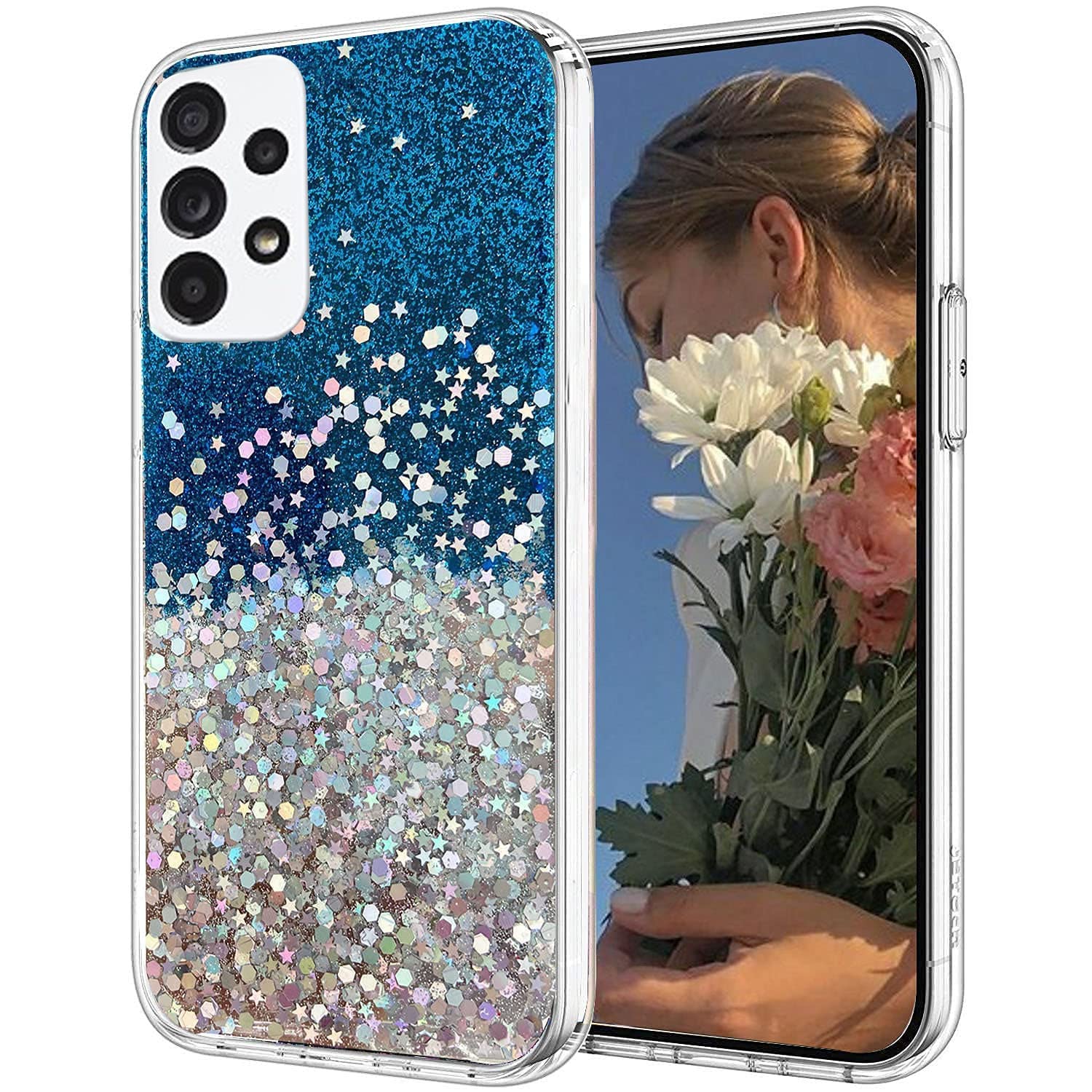 KC Back Cover for Samsung Galaxy A33 5G, Dry Fixed Glitter Bling Ultra Thin TPU Sparkle Stars Epoxy Silicone Girls Women Case (Blue) (B09YLY9LFR) Amazon Price History, Amazon Price Tracker