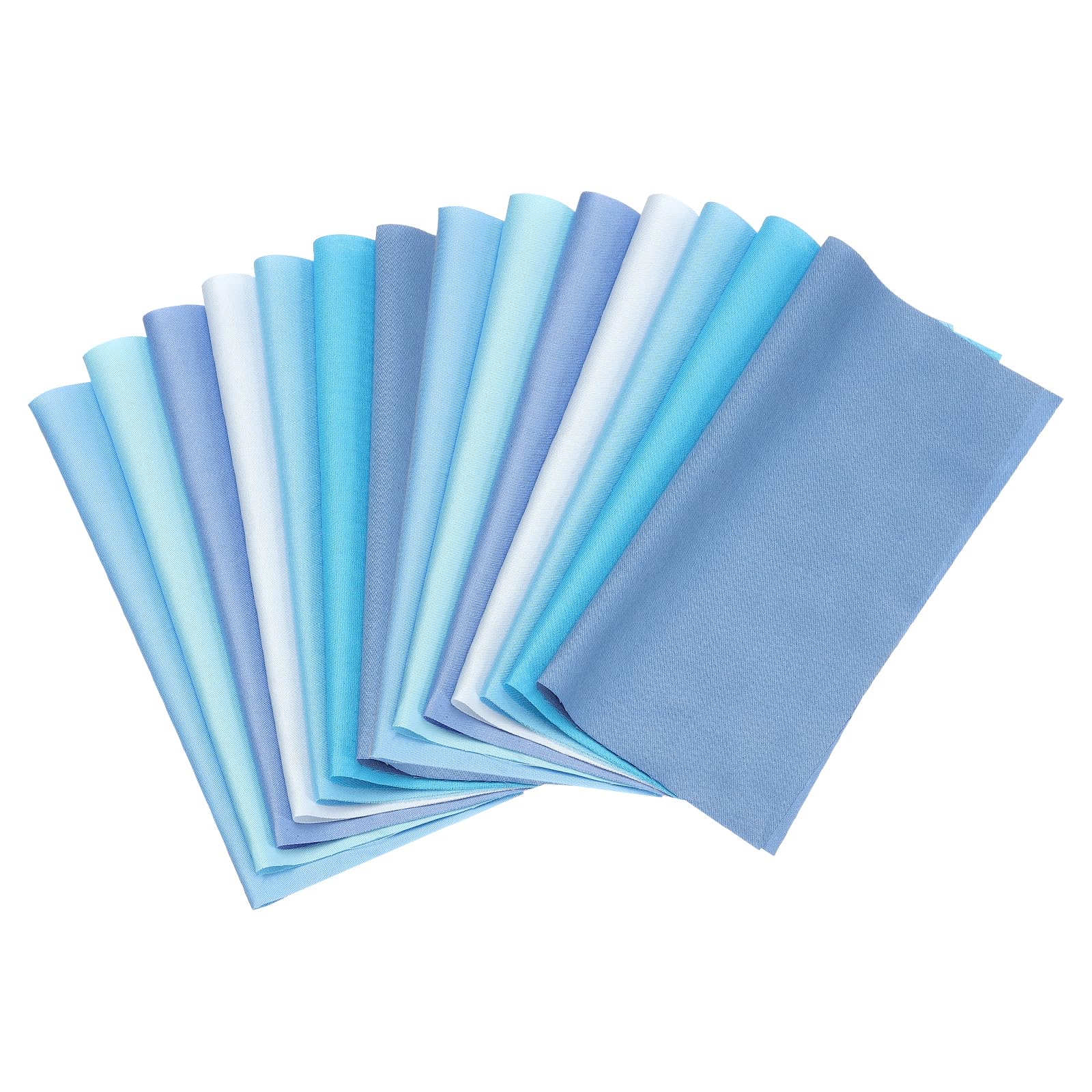 PATIKIL Cotton Fabric Bundles, 14 Pcs 8 x 8 Inch Fat Quarter Solid Color Precut Fabric Squares for Sewing Patchwork Quilting DIY Crafts, Blue