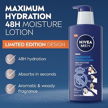 Nivea For Men Maximum Hydration Nourising Lotion for Dry Skin, 16.9 Ounce
