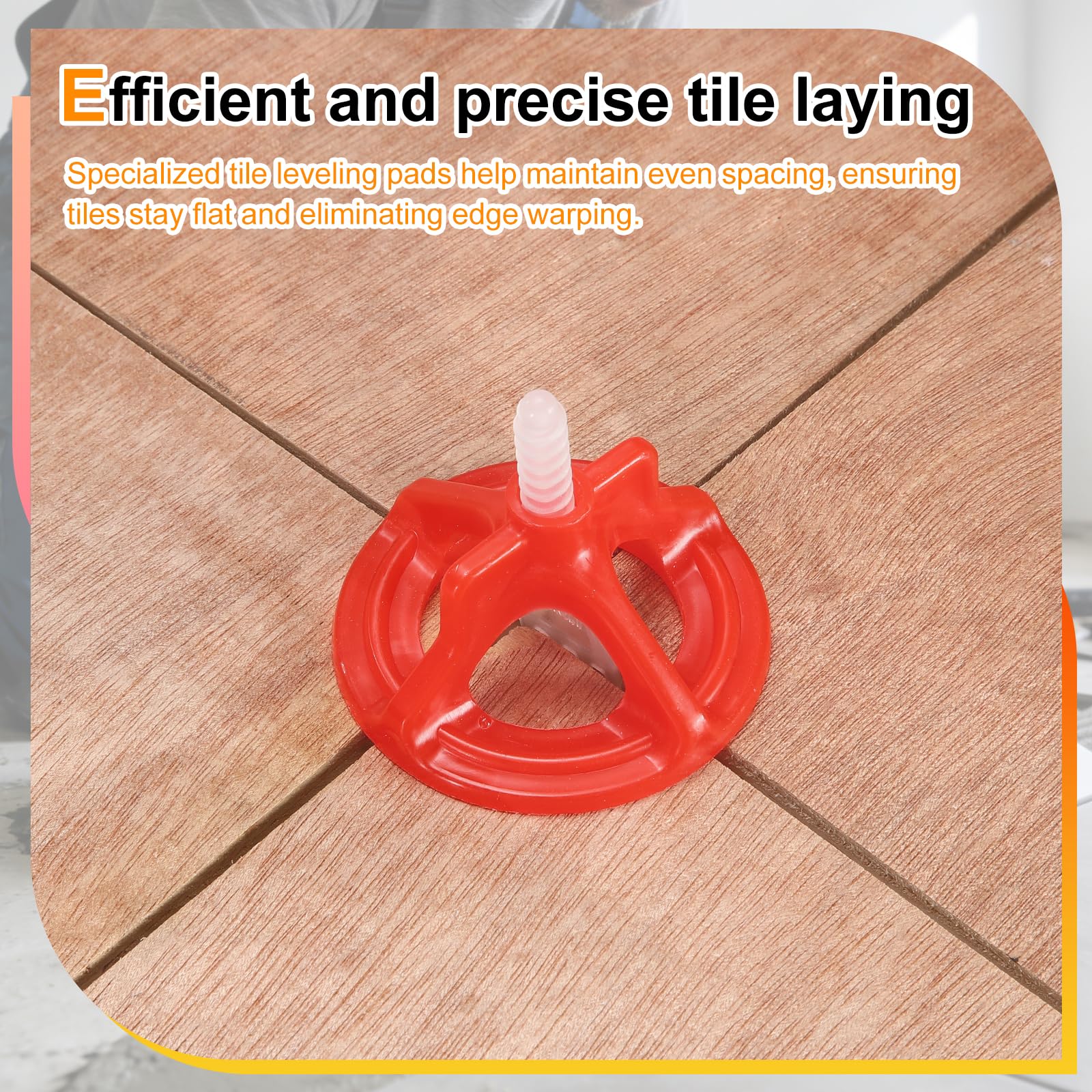 PATIKIL 300 tapas de sistema de nivelación, herramientas de nivelación de azulejos de apertura de 6 mm, accesorios de alineación de precisión para fijar azulejos de cerámica y acabado, color rojo
