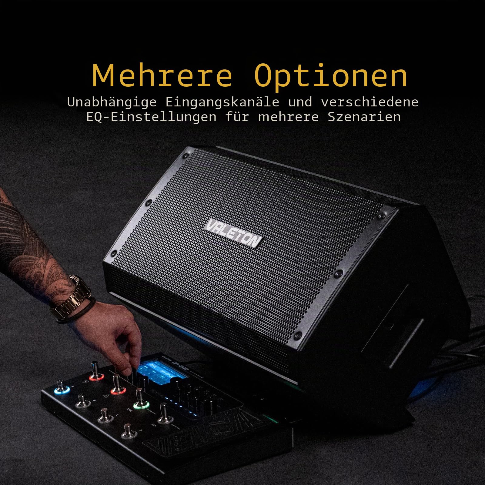 VALETON Aktive DJ Lautsprecher PA-System Aktiv Lautsprecher für Gitarre, Bass, Multi-Effektgeräte und Amp-Modeler 10 Zoll 2 Weg FRFR 1300 Watt