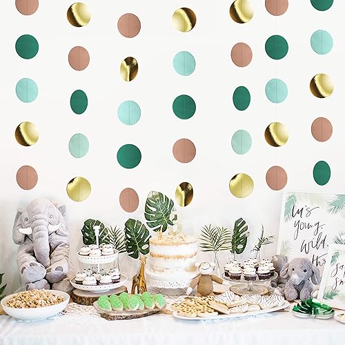 Miniatura 6 de Decoraciones de despedida de soltera verde salvia, guirnalda de papel rústica de 10 pies, decoración para colgar, decoración de fiesta de cumpleaños