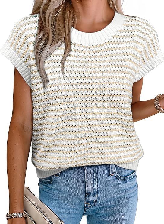 EVALESS Striped Sweater Vest Tank Topm Track Pants