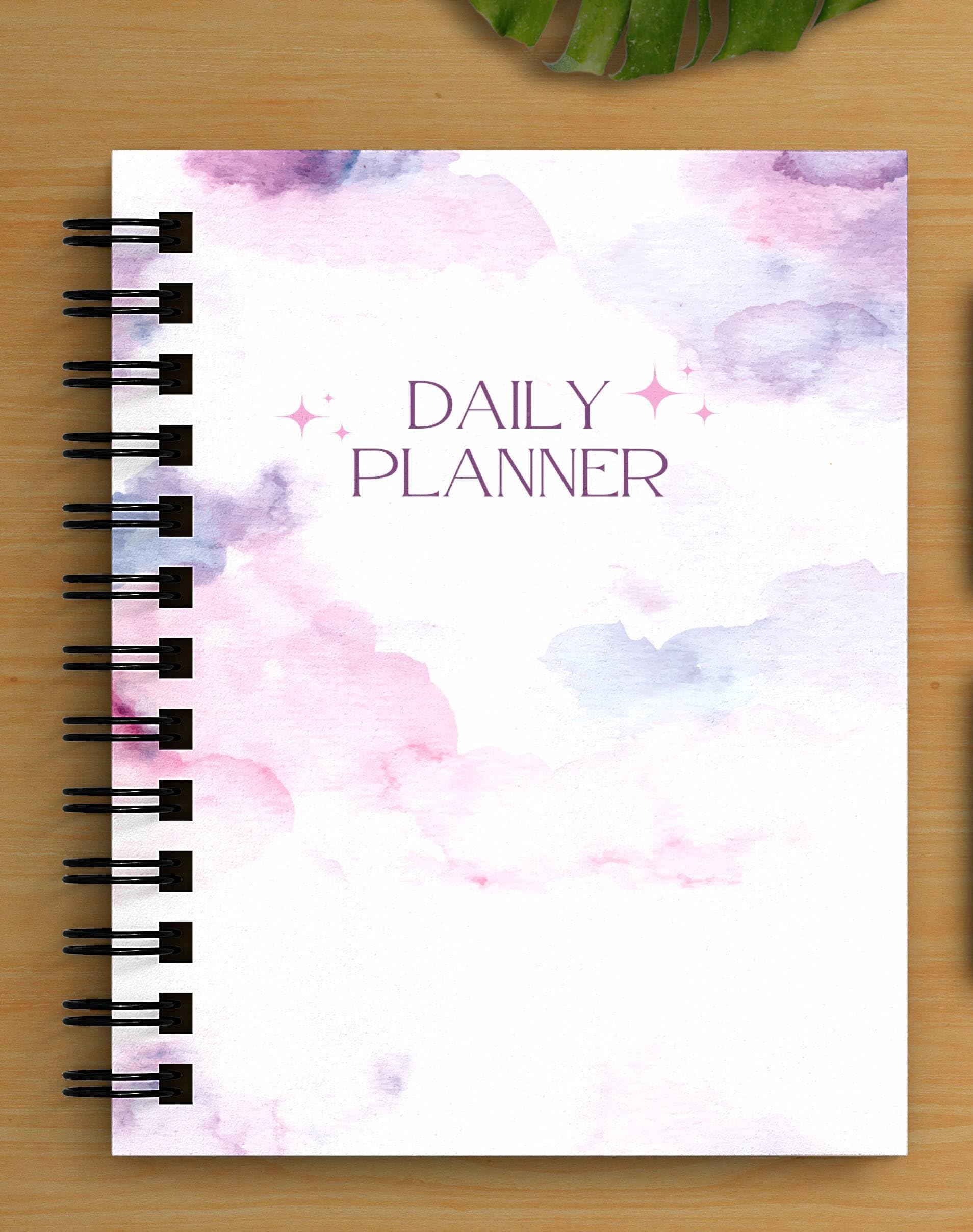 The Mood Twisters Undated Daily Planner & Organizer A5 Hardcover Goal Setting Planner with Guided Journal, Gratitude Journal, Habit Tracker, & Mood Tracker for Wellness | 100 GSM Paper Pink clouds