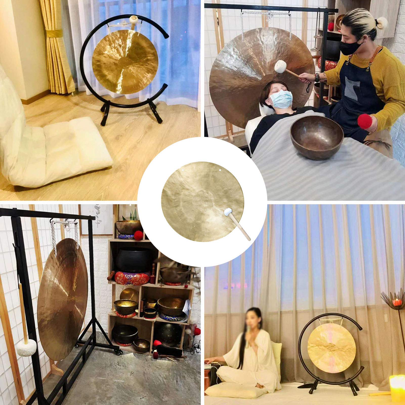 Whood Chau Gong Chau Gong Feng Gong/Wind Gong, excelente Sonido, Incluidas bobinas de Madera/algodón,60cm