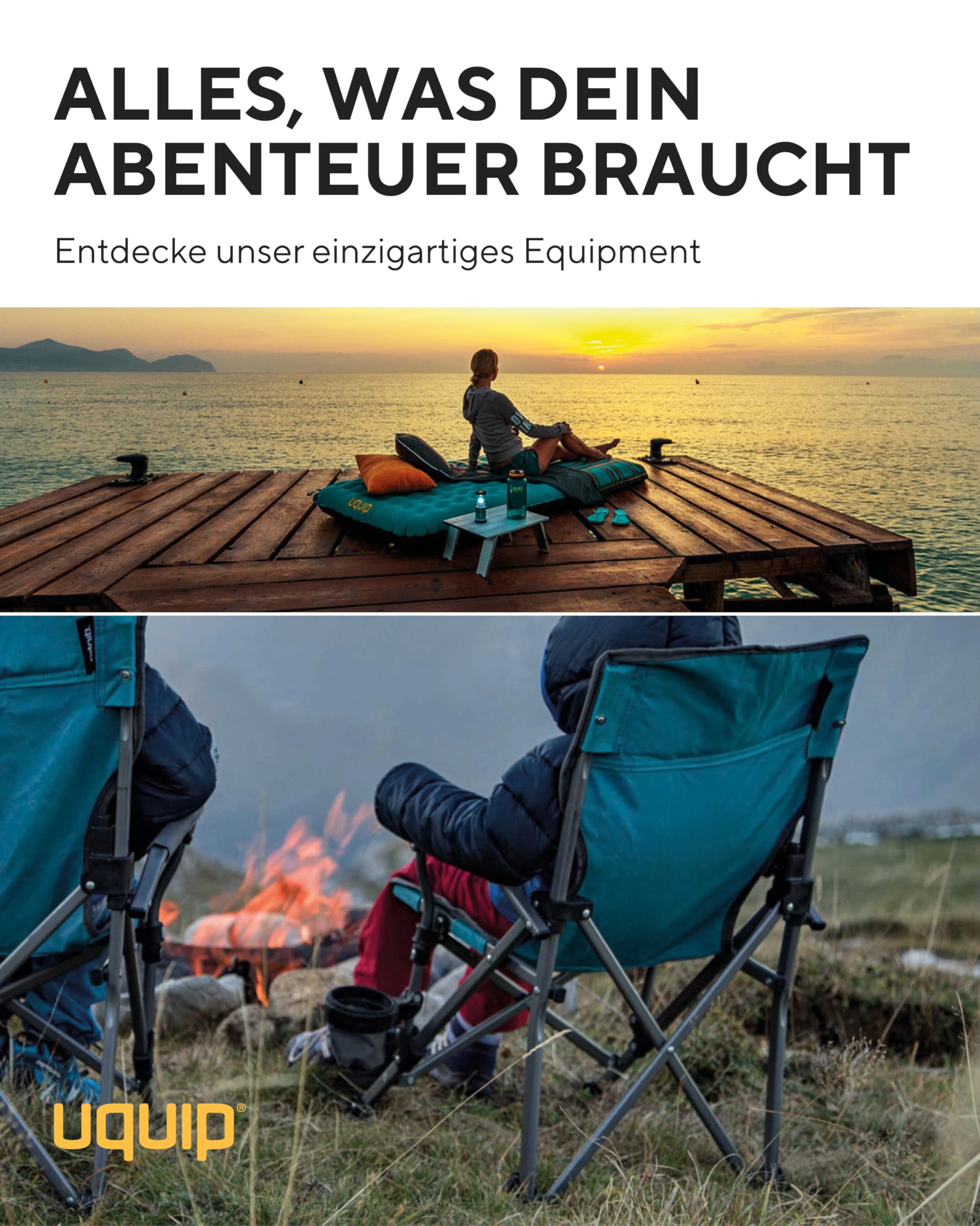 Uquip Campingtisch Variety, M, alu-Silber