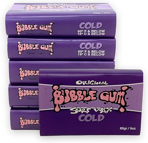 Fórmula original  Cera de tabla de surf de adherencia superior, aroma clásico de goma de mascar y vertida a mano en California, paquete de 6