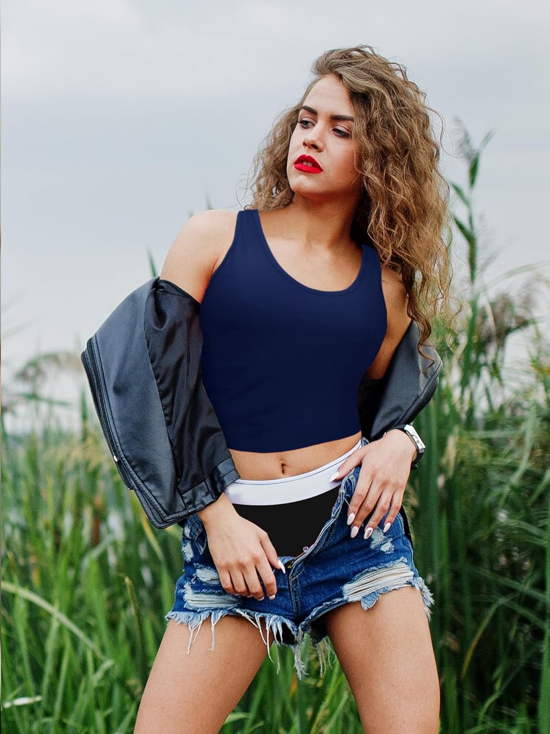 Geyoga 8 Pieces Women's Crop Tank Tops Sleeveless Crop Cami Tops Basic Cropped Tank for Yoga Workout Sports - Image 6