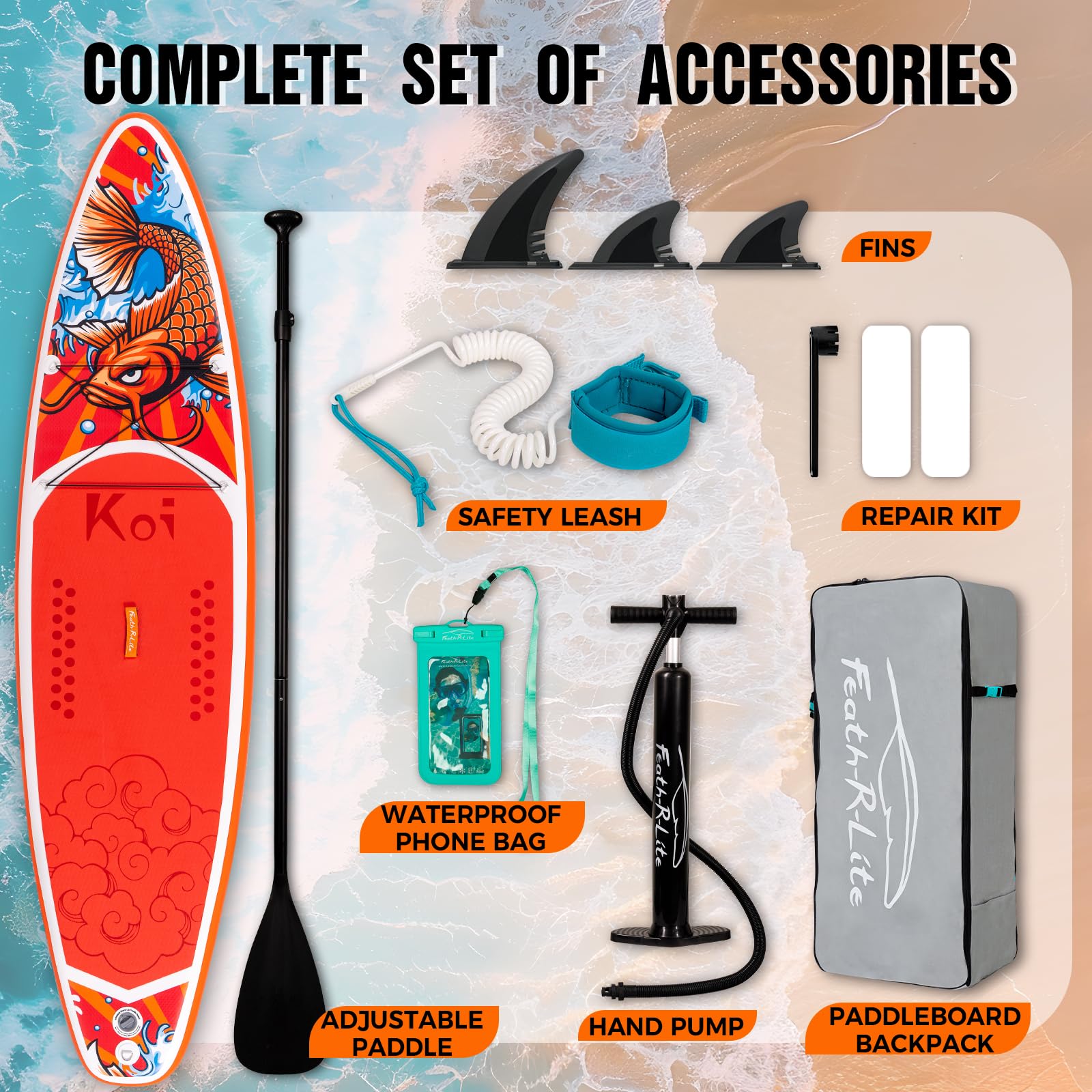 【新品】パドルボード FEATH-R-LITE 空気式 SUP FunWater Amazon | FEATH-R-LITE 空気注入式パドルボード スタンドアップパドル