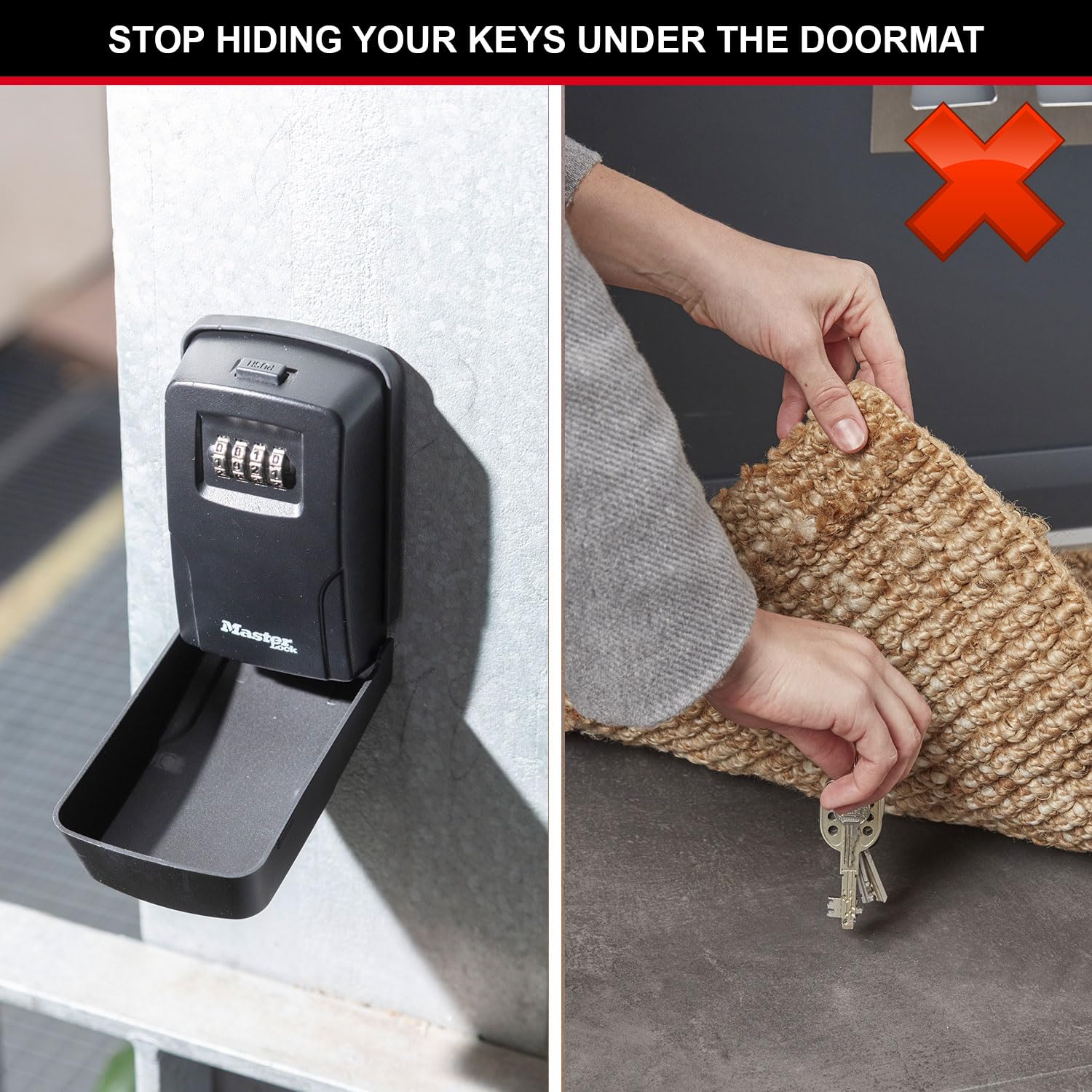 MASTER LOCK Key Safe Wall Mounted with Removeable Cover Medium Size Outdoor, Mounting Kit, for Home Office Industry 5430EURD - Image 2