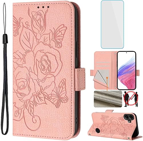 for Nothing CMF Phone 1 - Funda para teléfono y protector de pantalla con bloqueo RFID, ranura para tarjetas, soporte en relieve, para teléfono