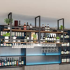 Houten hangend plafondrek Wandplank hangend wijnrek for bar, restaurant en thuis (Size : 100cm