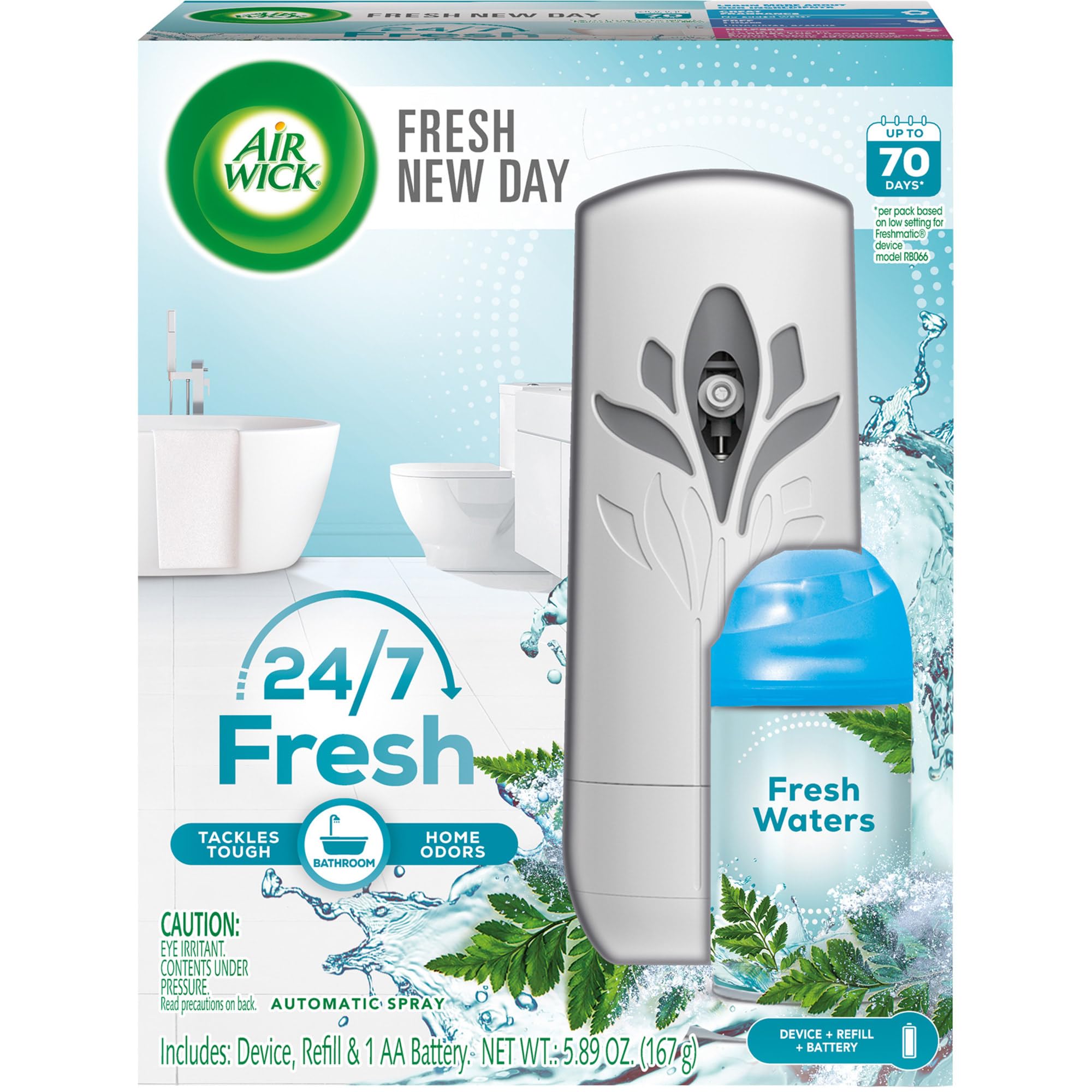 Air Wick Automatic Air Freshener 1 Gadget + 1 Refill Kit, Fresh Water