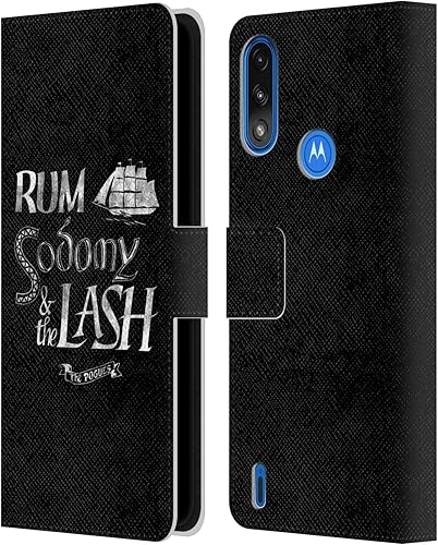 Head Case Designs Officially Licensed The Pogues Rum Sodony & The Lash Graphics Leather Book Wallet Case Cover Compatible with Moto E7 PowerMoto E7i