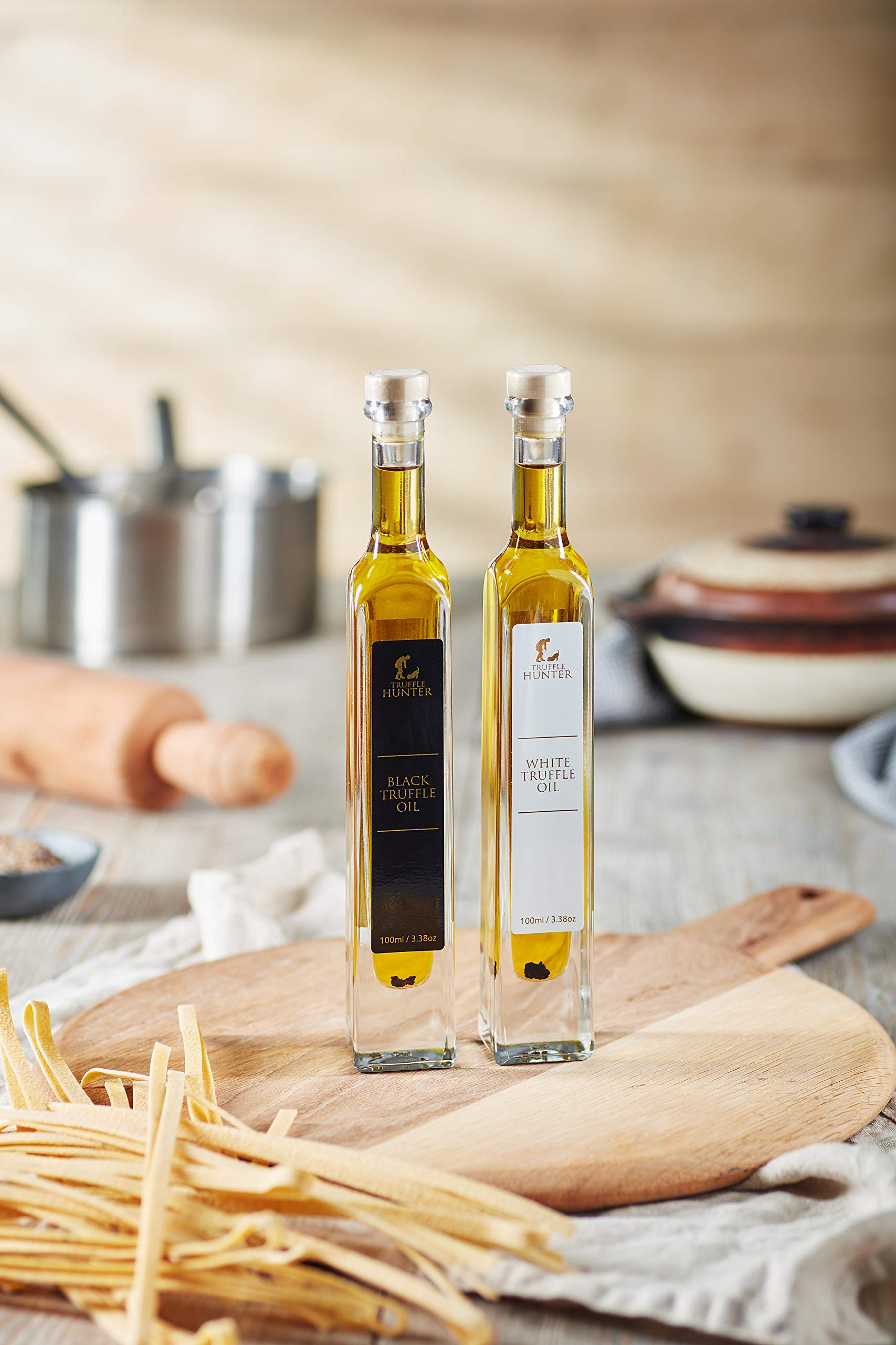 TruffleHunter Black & White Truffle Oil Gift Box Set (2 x 3.38 Oz) Real