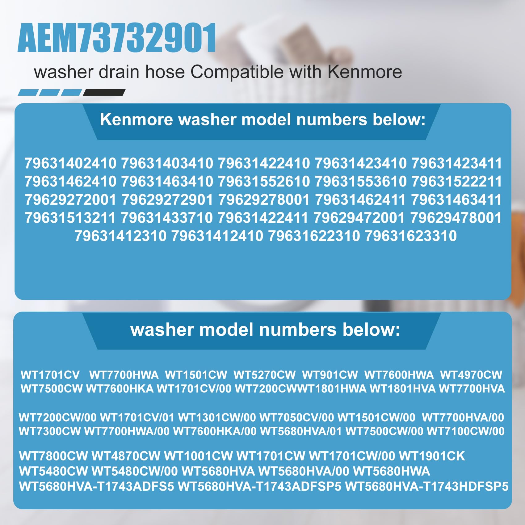 AEM73732901 - Manguera de drenaje para lavadora LG Kenmore, repuesto de manguera de drenaje de lavadora, reemplaza el número de pieza AEM73732901 AEM74053001 MEGJ62685201 2702257 PS8749199 PS8749199