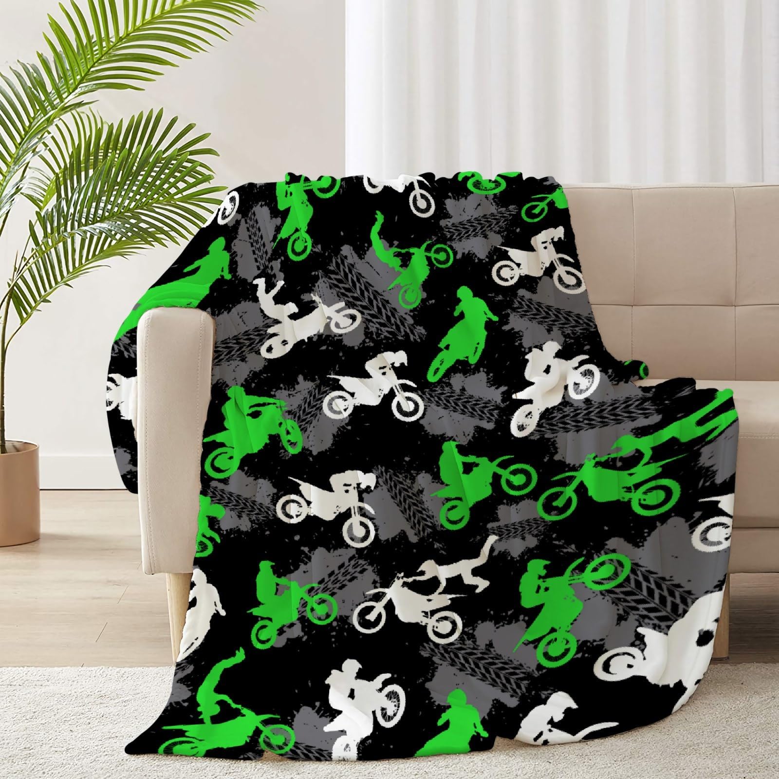 Dirt Bike Blanket Gift for Boys Kids Motorcycle Blanket Stuff
