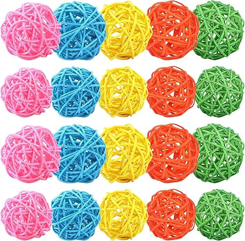 NOVWANG 40 bolas de ratán verde del día de San Patricio, decoración de centros de mesa, jarrón, relleno de tazón, bola de mimbre para fiesta