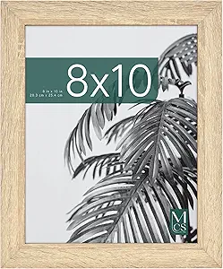 MCS Studio Gallery 8x10 Picture Frame Natural Woodgrain, Vertical & Horizontal Wall Hanging & Easel for Tapletop Display, Rectangle Photo Frame for Photos, Posters & Art Prints (1-Pack)