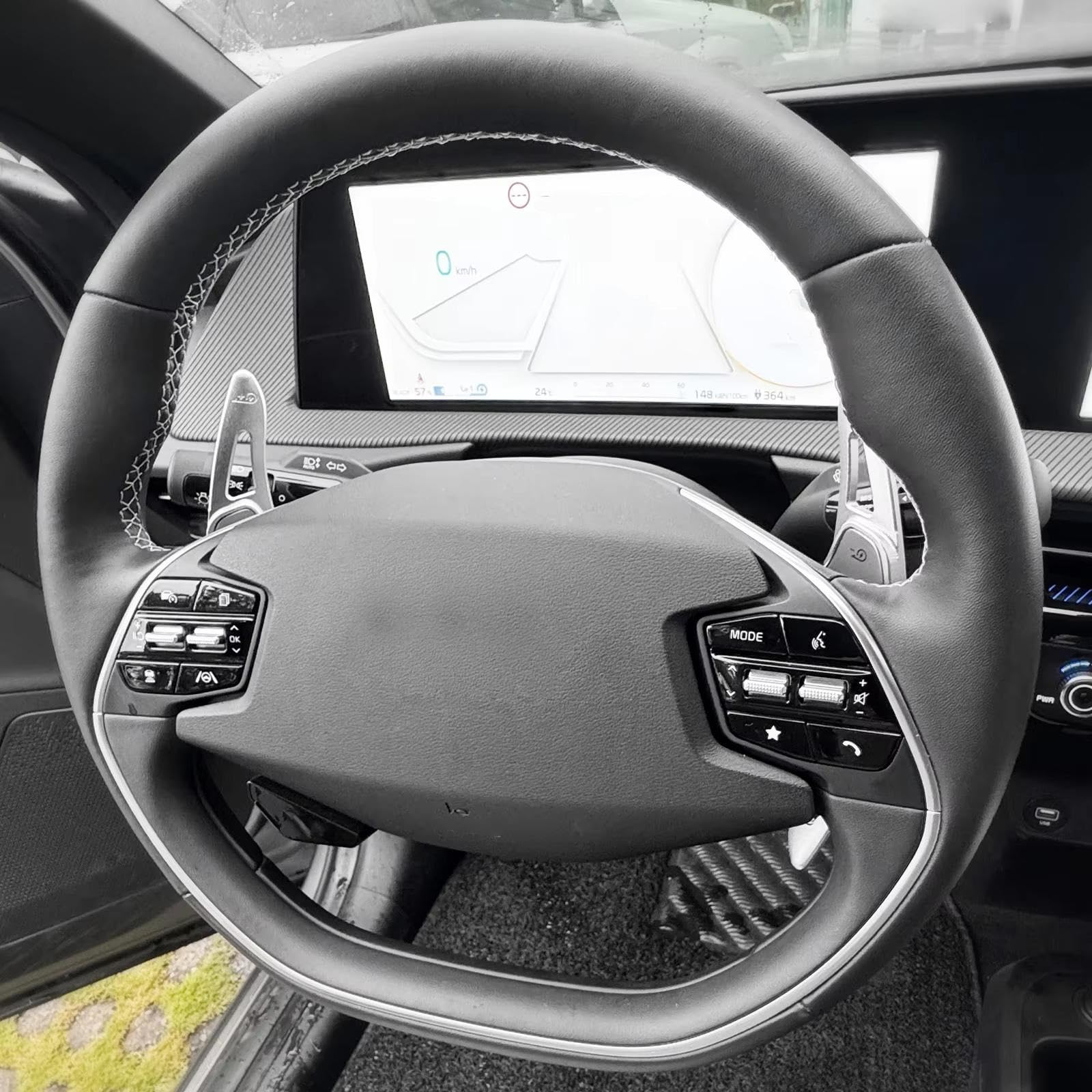Fissi Compatibile Con KIA Per EV6 2022 2023 2024 2 Pezzi Alluminio Argento Cambio Volante Paddle Shifter Estensione Accessori Auto