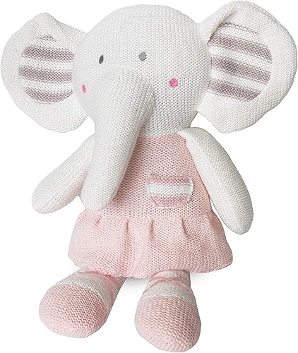 Living Textiles Juguete de peluche (Amelia Elephant). Juguete de peluche de punto con sonajero. disponible en Yaxa Peru