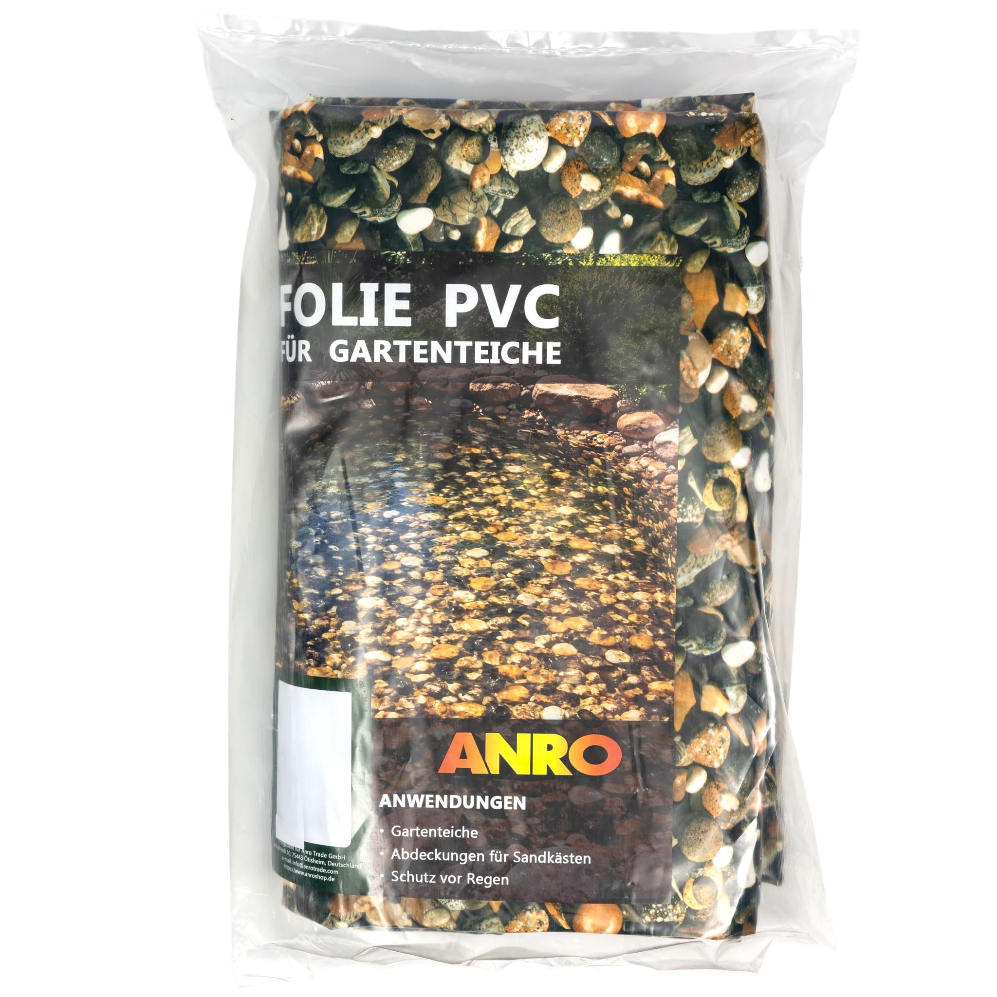 ANRO Pellicola per laghetto, Effetto ciottolo, 3 x 4 m, 0,6 mm, in PVC, Effetto Pietra, Resistente alle Radici, ai Raggi UV, al Gelo e alle intemperie, laghetto da Giardino, laghetto