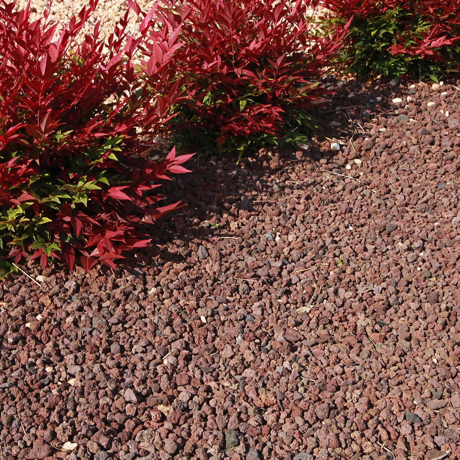 GALAMIO Lavamulch Rot Braun Eifel Vulkan Gestein Beet Abdeckung Garten Mulch Pflanz Granulat Substrat Dekor Mittel 8-16mm 25kg Sack