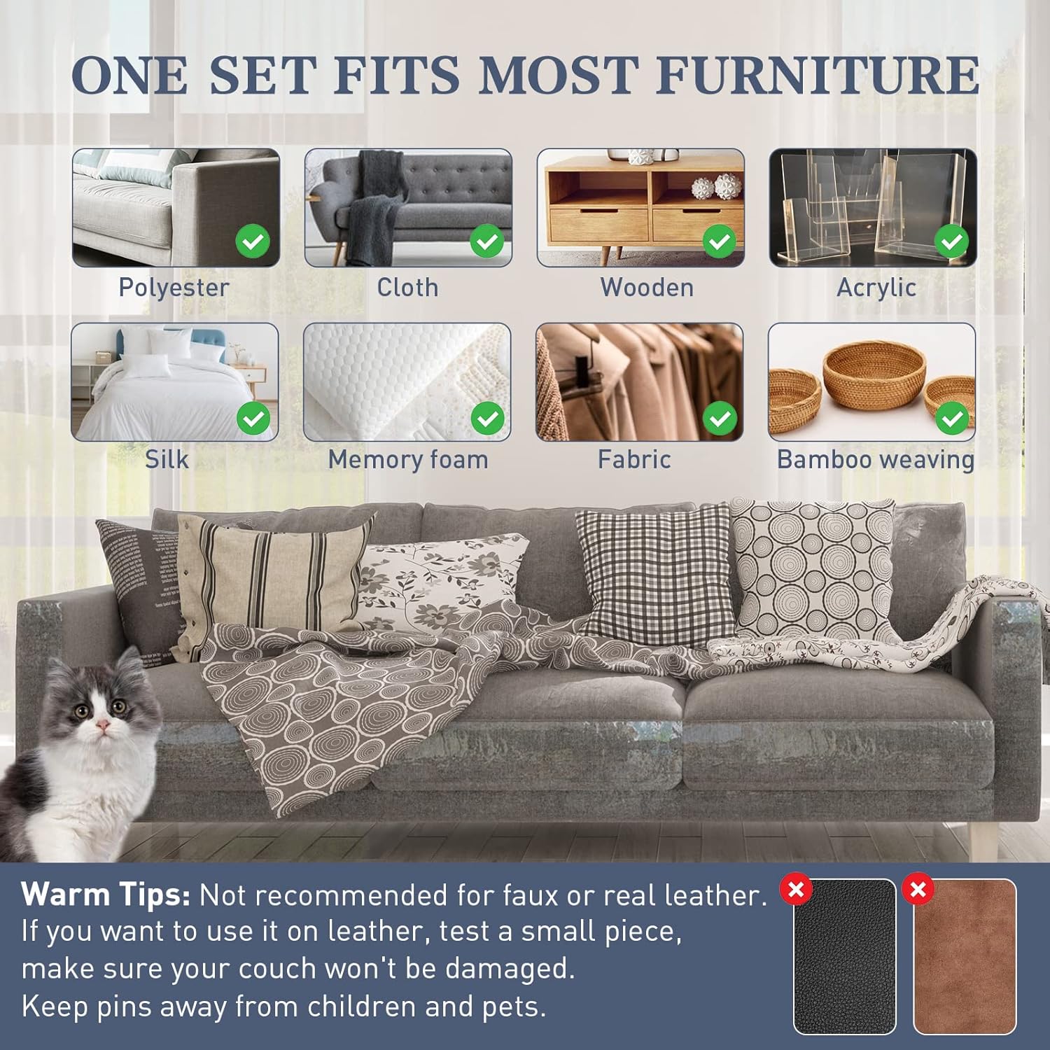 Clear Anti-Scratch Cat Furniture Protector Sheets