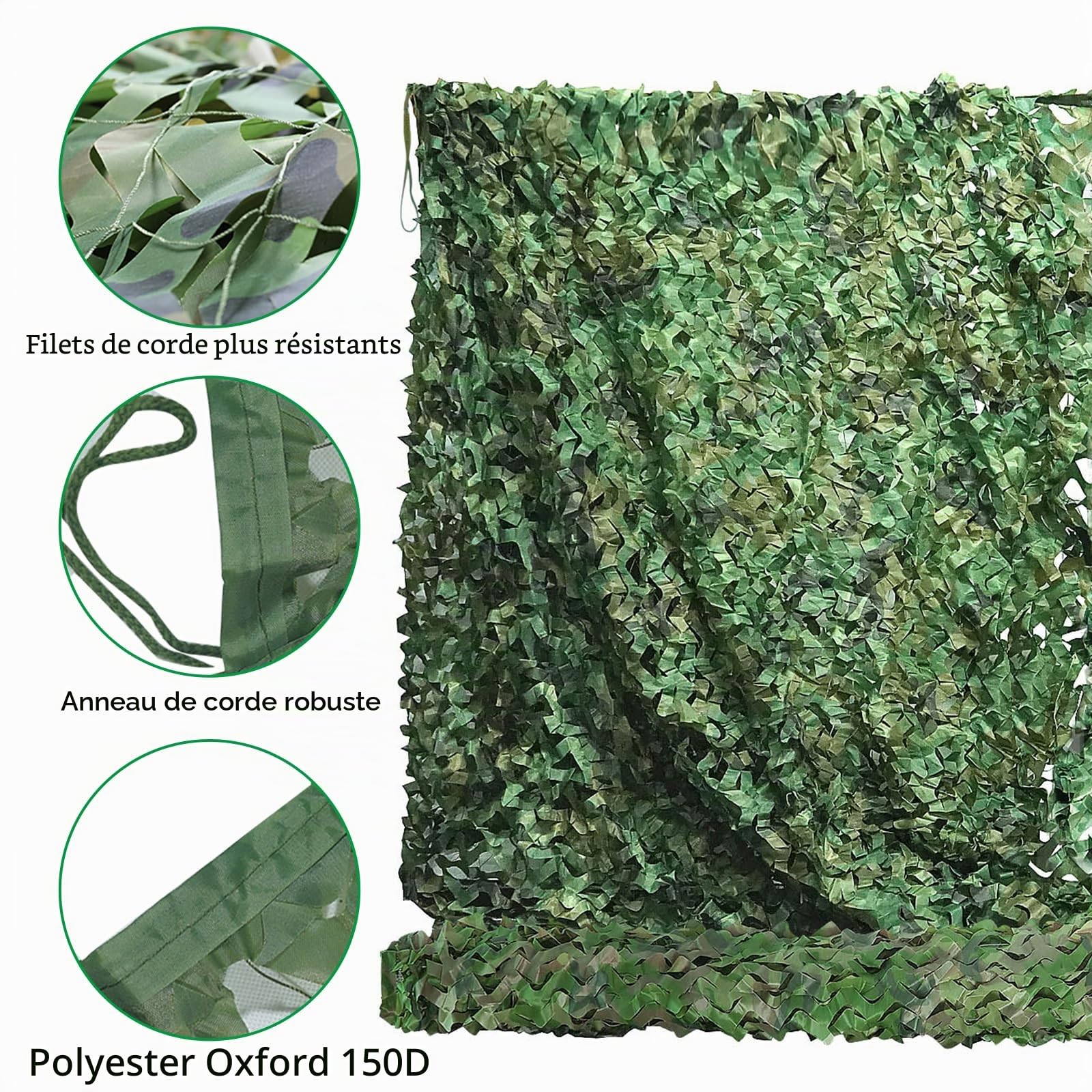 MIKKUPPA Filet de camouflage - Tissu Oxford 150D - Pour chasse, jardin, camping, protection solaire, brise-vue et décoration