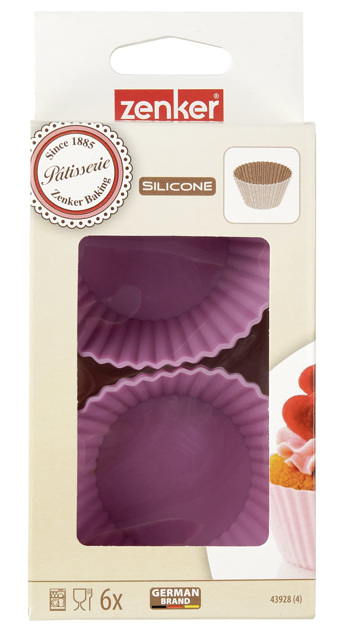 Zenker Silikon-Muffinform Für 6 Stück - Backform Für Cupcakes, Törtchen & Muffins, Spülmaschinengeeignet - Rosa Oder Creme